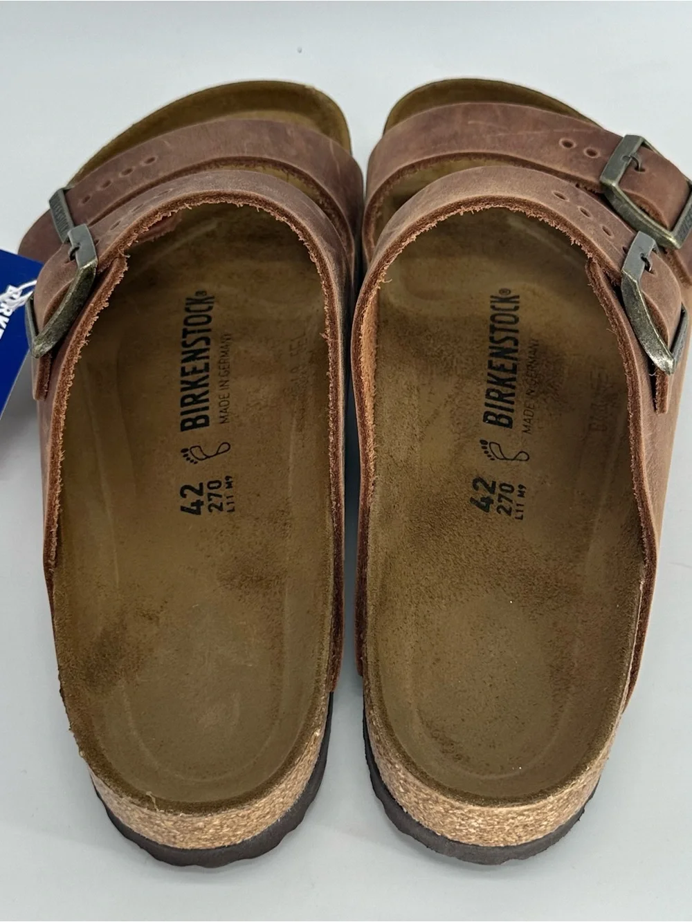 Birkenstock Arizona Cognac Oiled Leather Sandals Men’s 9 Regular Fit EU 42